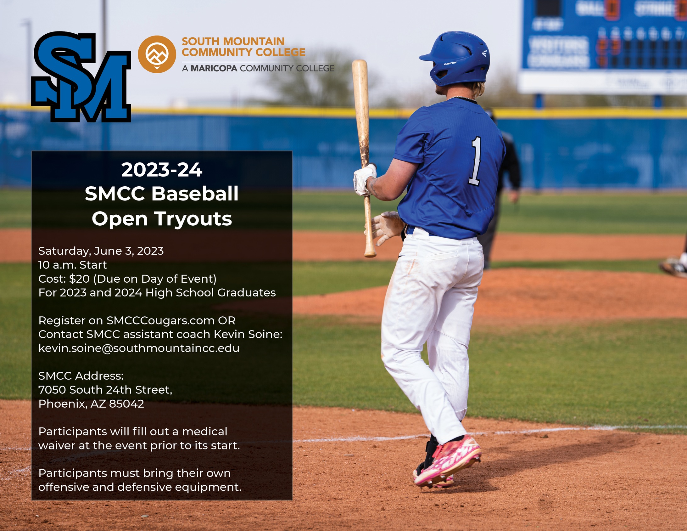 SMCC Baseball Open Tryouts Set for June 3