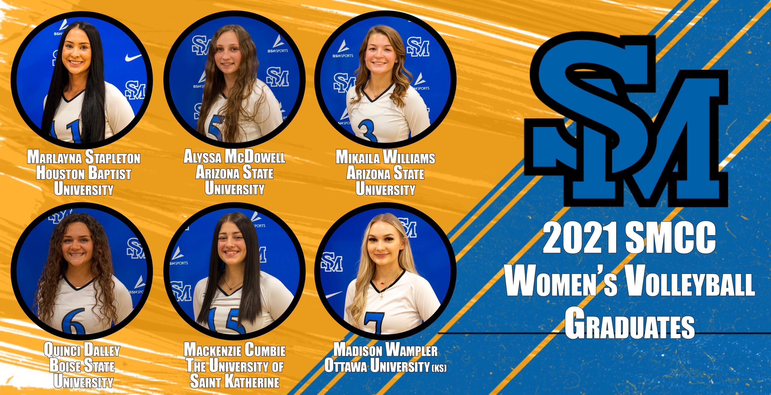 SMCC Women's Volleyball/Beach Volleyball Announce 2021 Transfers and Graduates